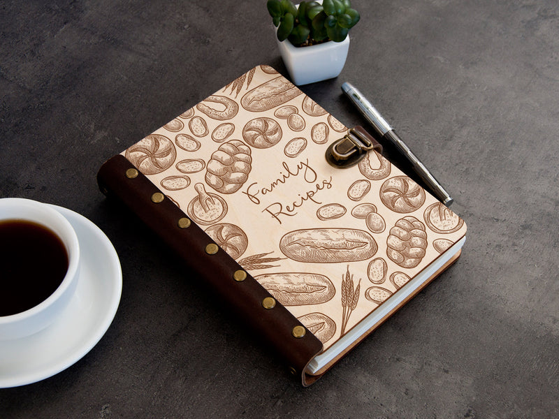 Personalized Wooden Blank Recipe Book Cookbook Binder Mom Birthday