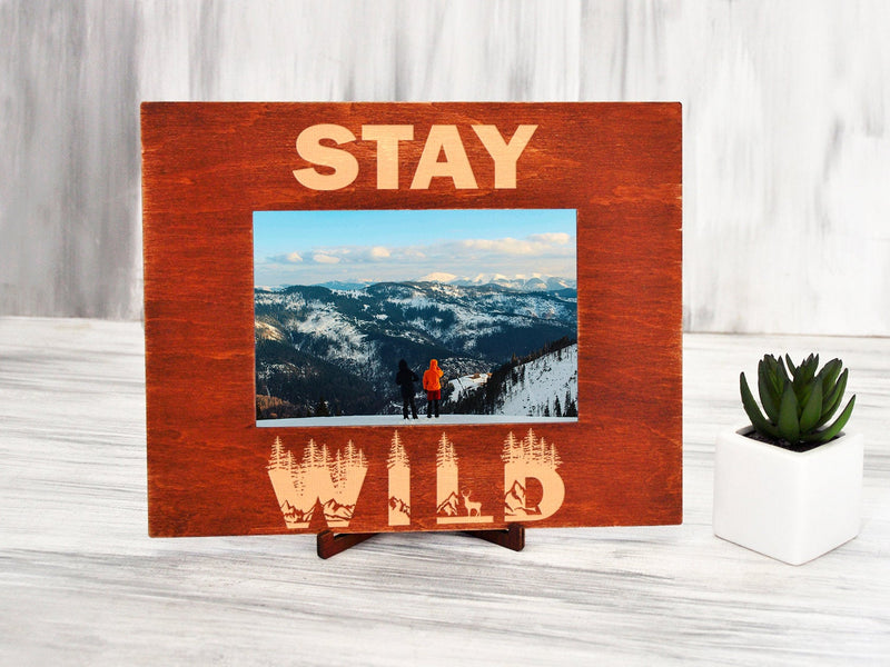 Engraved Photo Frame Stay Wild - Nature Lover Gift