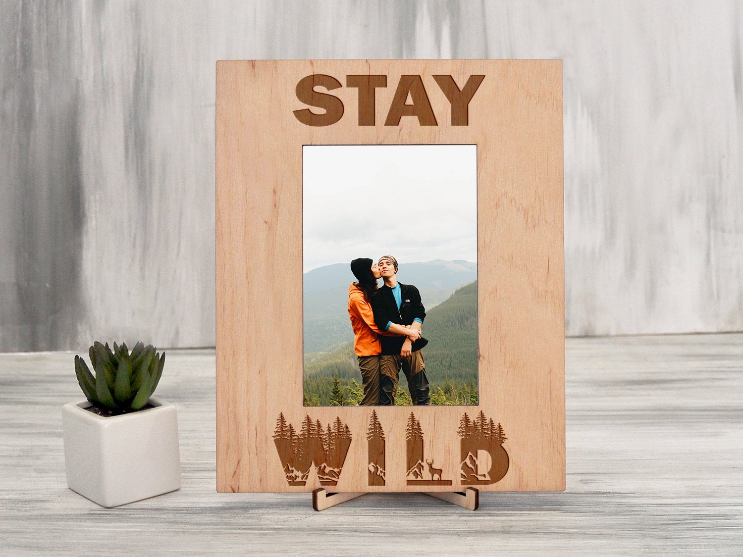 Engraved Photo Frame Stay Wild - Nature Lover Gift