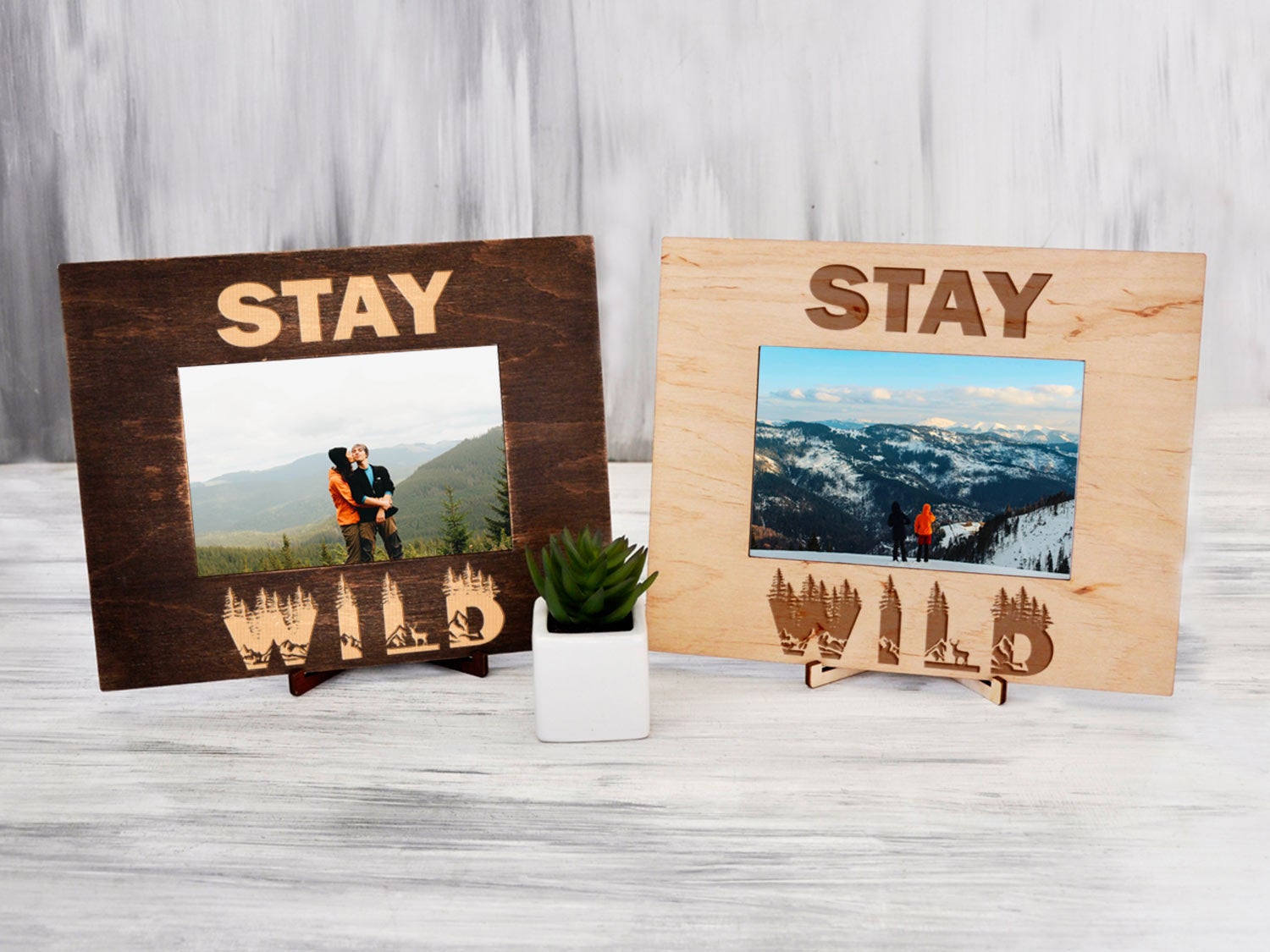 Engraved Photo Frame Stay Wild - Nature Lover Gift