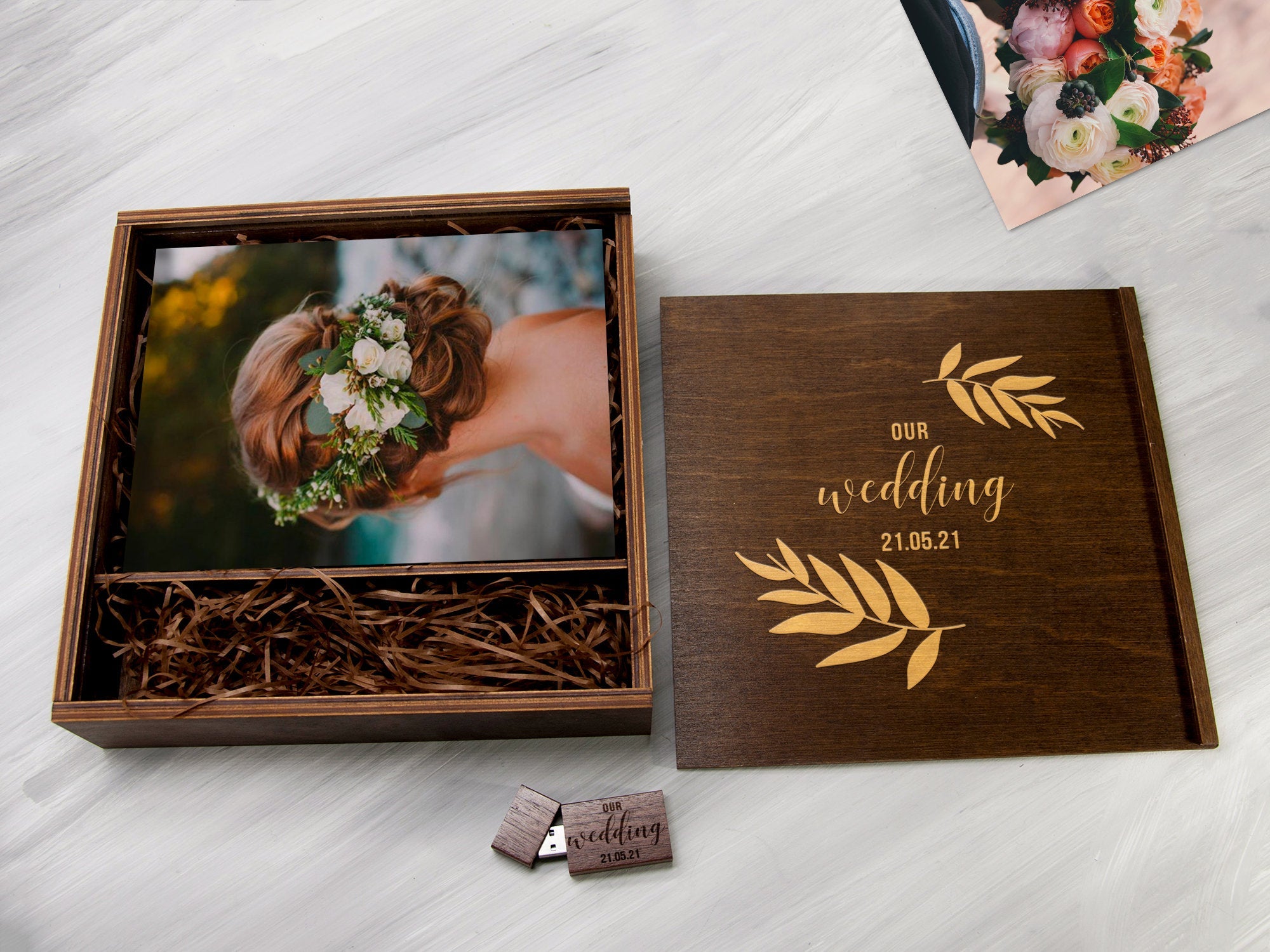 Wedding Keepsake Box Gift for Couple - Personalized Memory Box