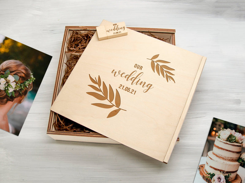 Wedding Keepsake Box Gift for Couple - Personalized Memory Box