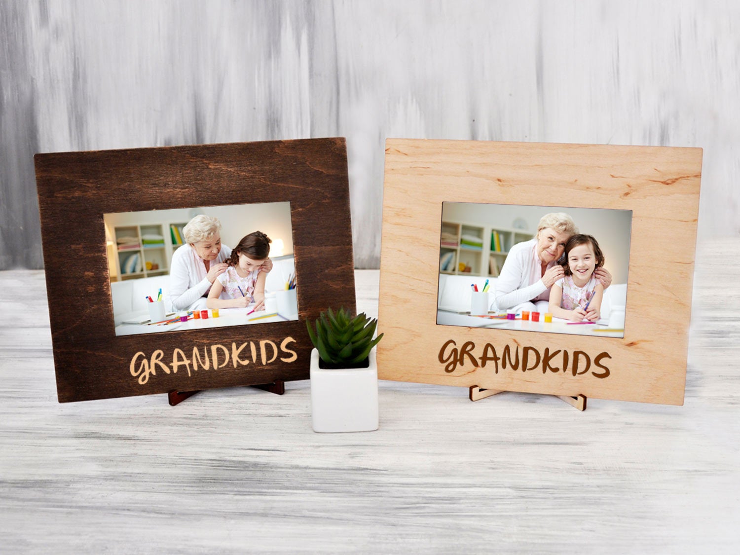 Wooden Photo Frame - Grandparent Gift from Grandkids