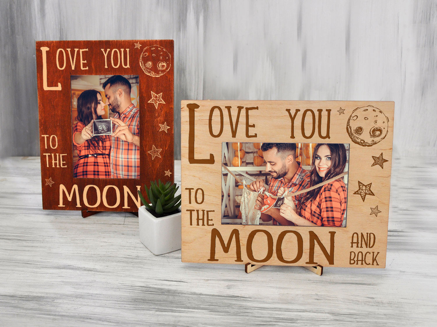 Engraved Photo Frame Love You to the Moon and Back