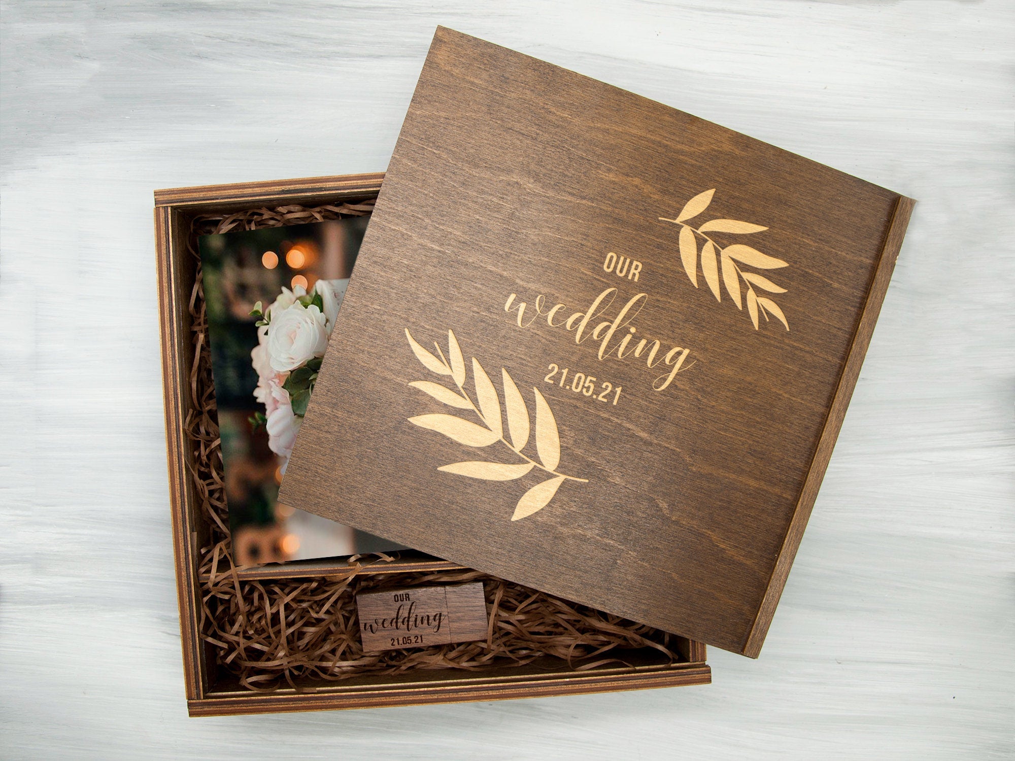 Wedding Keepsake Box Gift for Couple - Personalized Memory Box