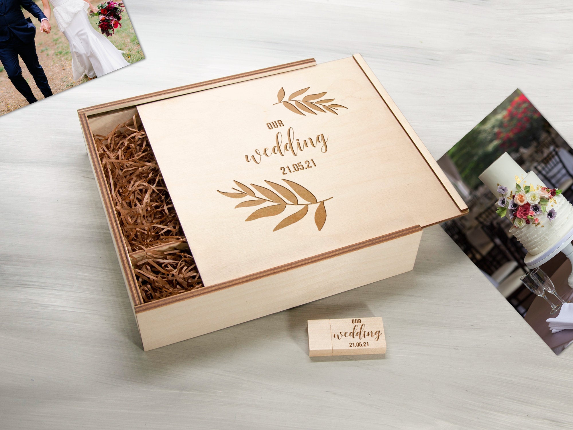 Wedding Keepsake Box Gift for Couple - Personalized Memory Box