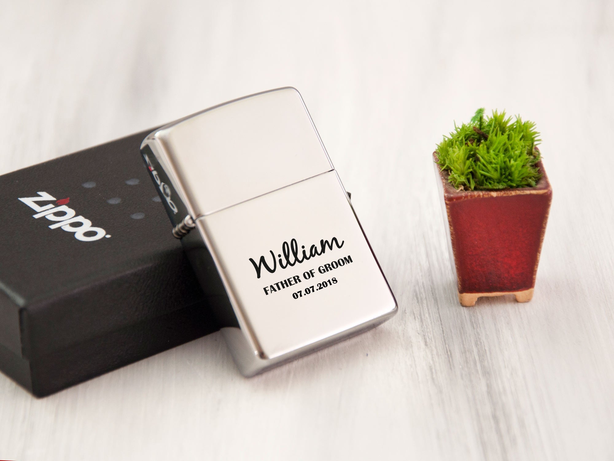 Engraved Lighter Zippo - Father of Groom Gift