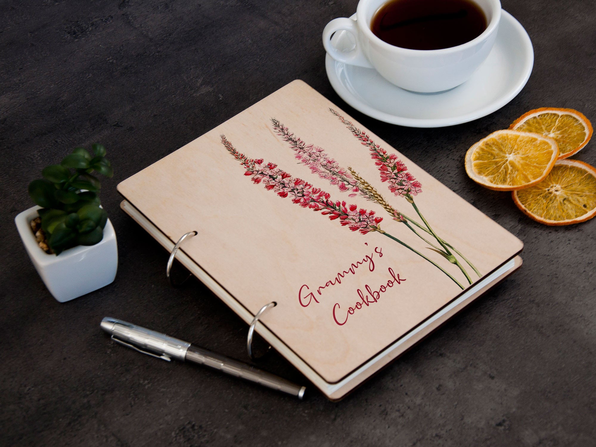 Personalized Recipe Binder with Wildflower Print - Anniversary Gift