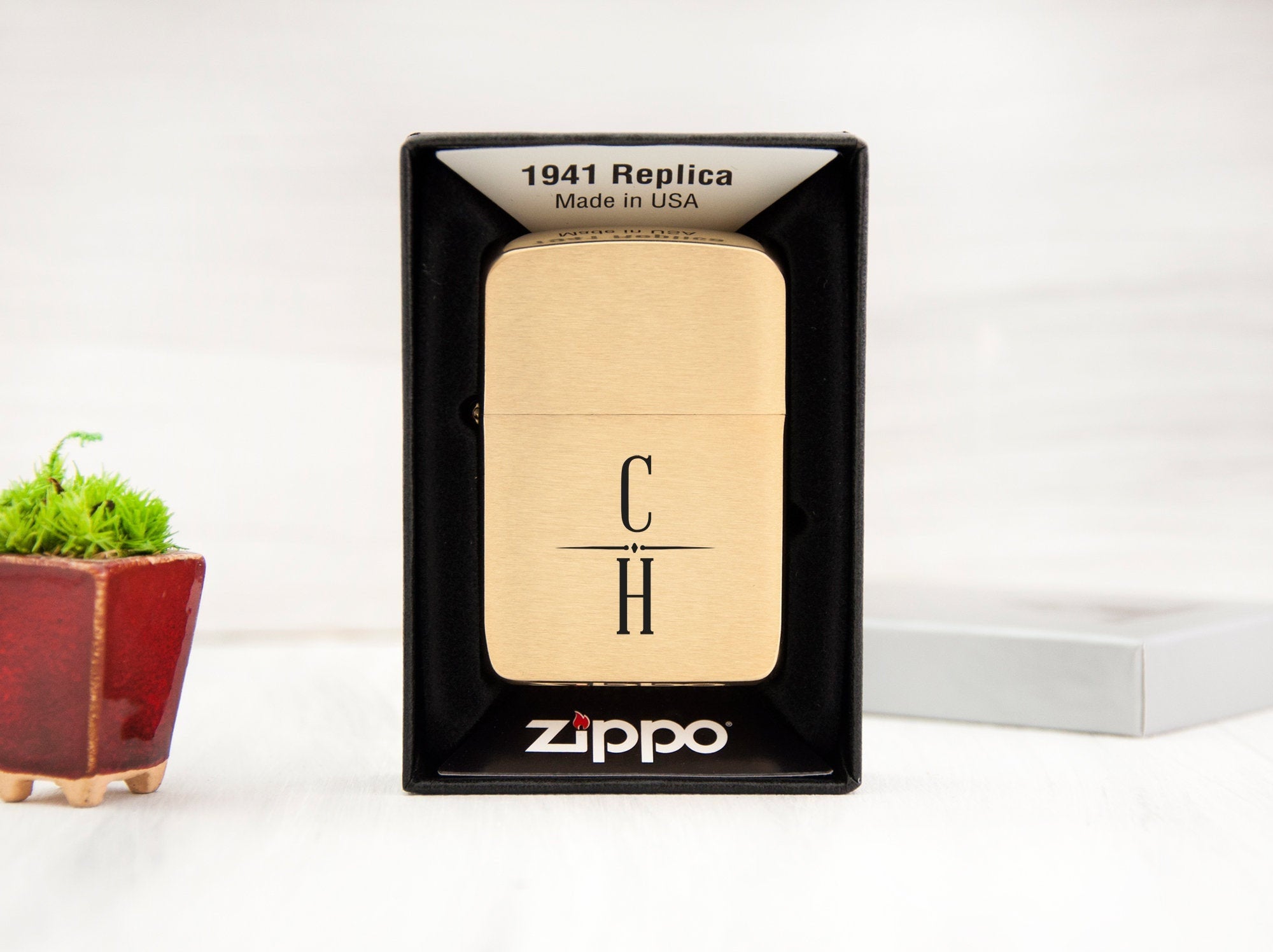 Personalized Zippo Lighter- Engraved Gold Lighter