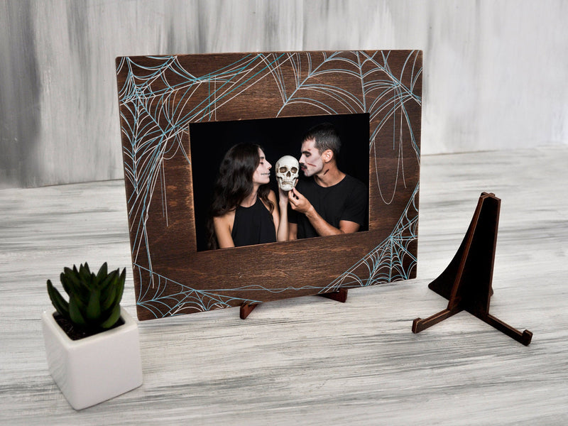Halloween Picture Frame with Spider Web Pattern