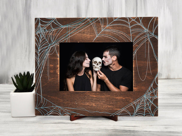 Halloween Picture Frame with Spider Web Pattern