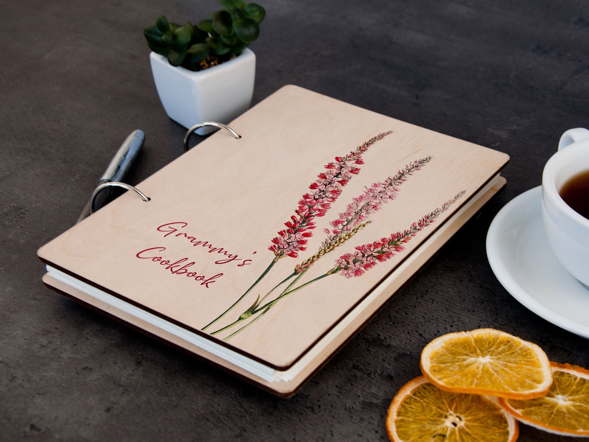 Personalized Recipe Binder with Wildflower Print - Anniversary Gift