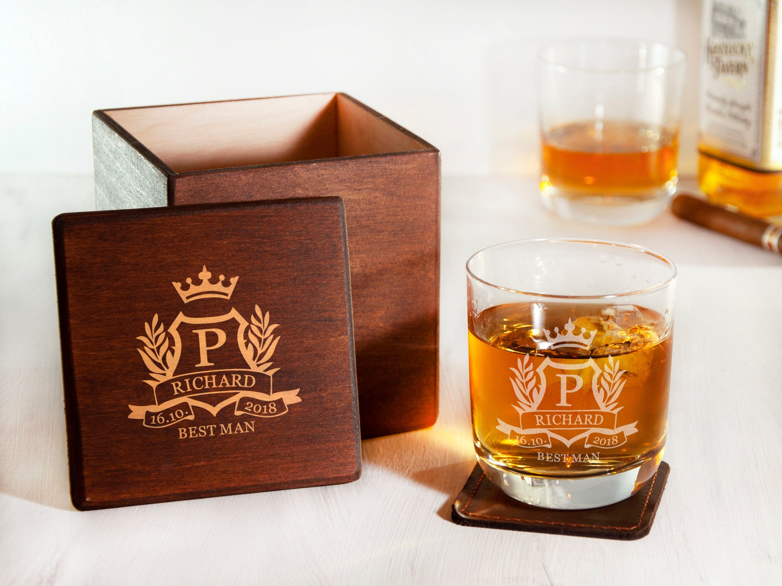 Whiskey Glass with Personal Engraving -  Best Man Wedding Gift