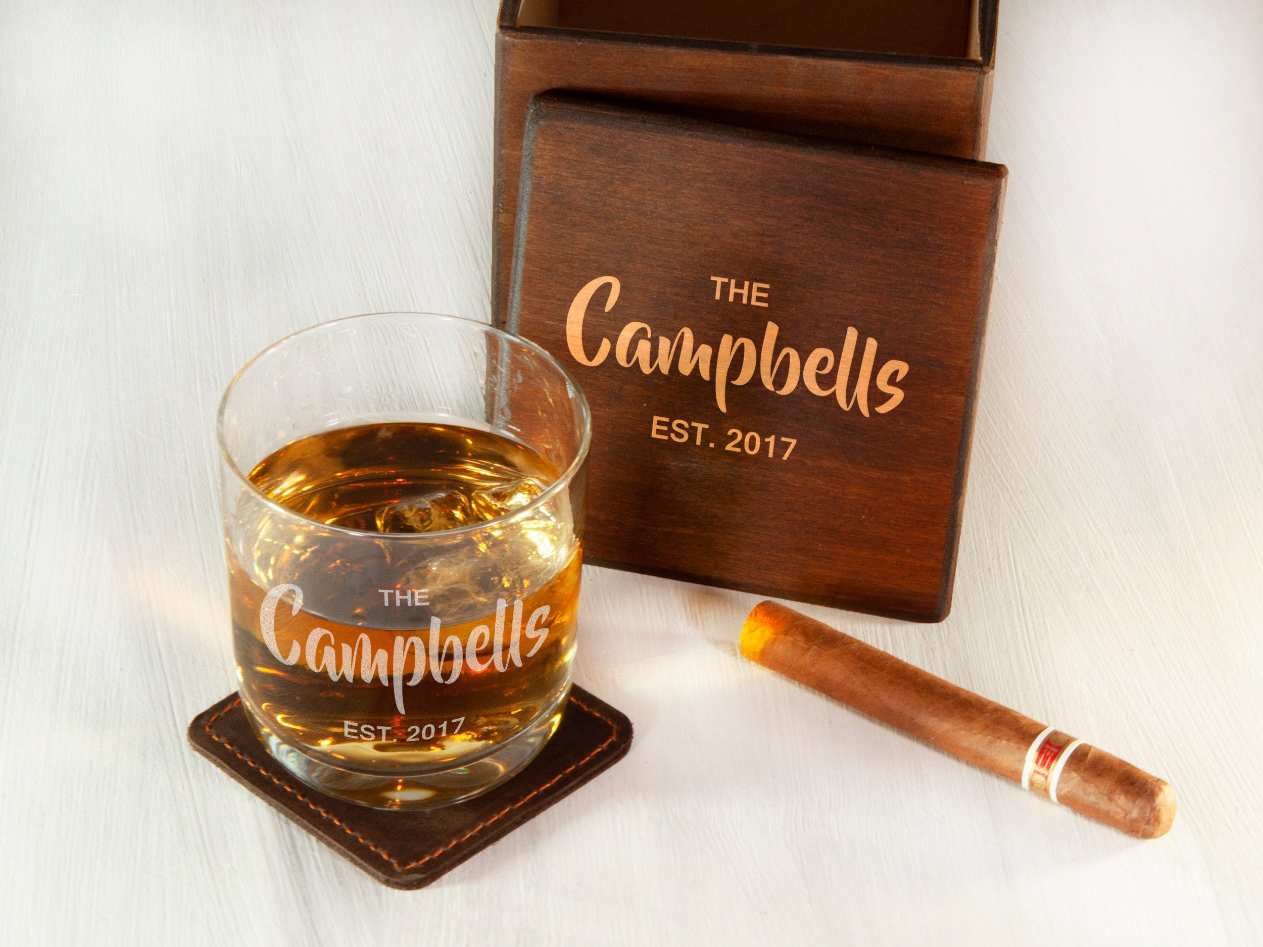 Personalized Gift for Him - Engraved Whiskey Glass for Husband