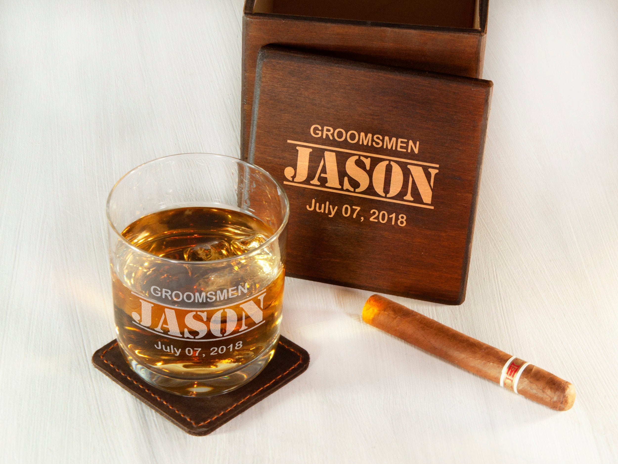 Personalized Gift for Him - Engraved Whiskey Glass for Husband