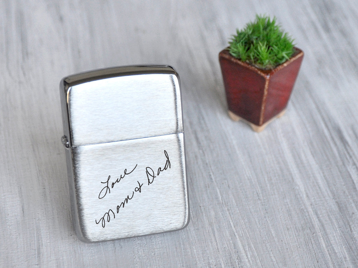 Handwriting Engraved Zippo Lighter - Personalized Gift for Dad