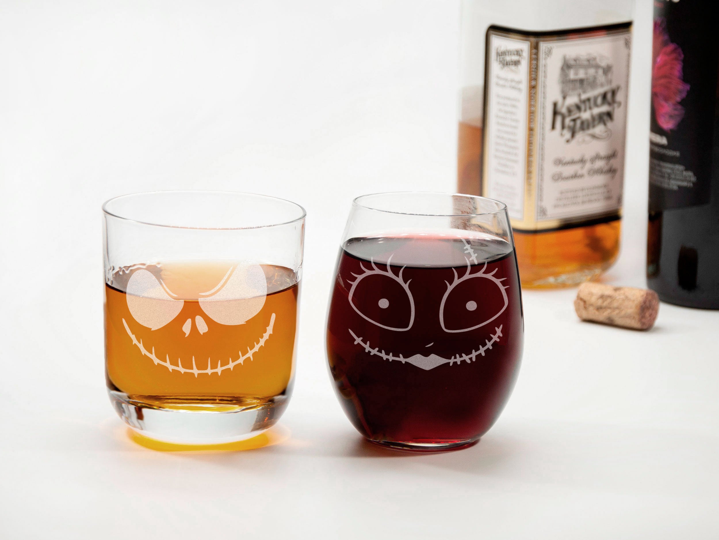 Halloween Wedding Toasting Glasses - Mr and Mrs Wedding Gifts