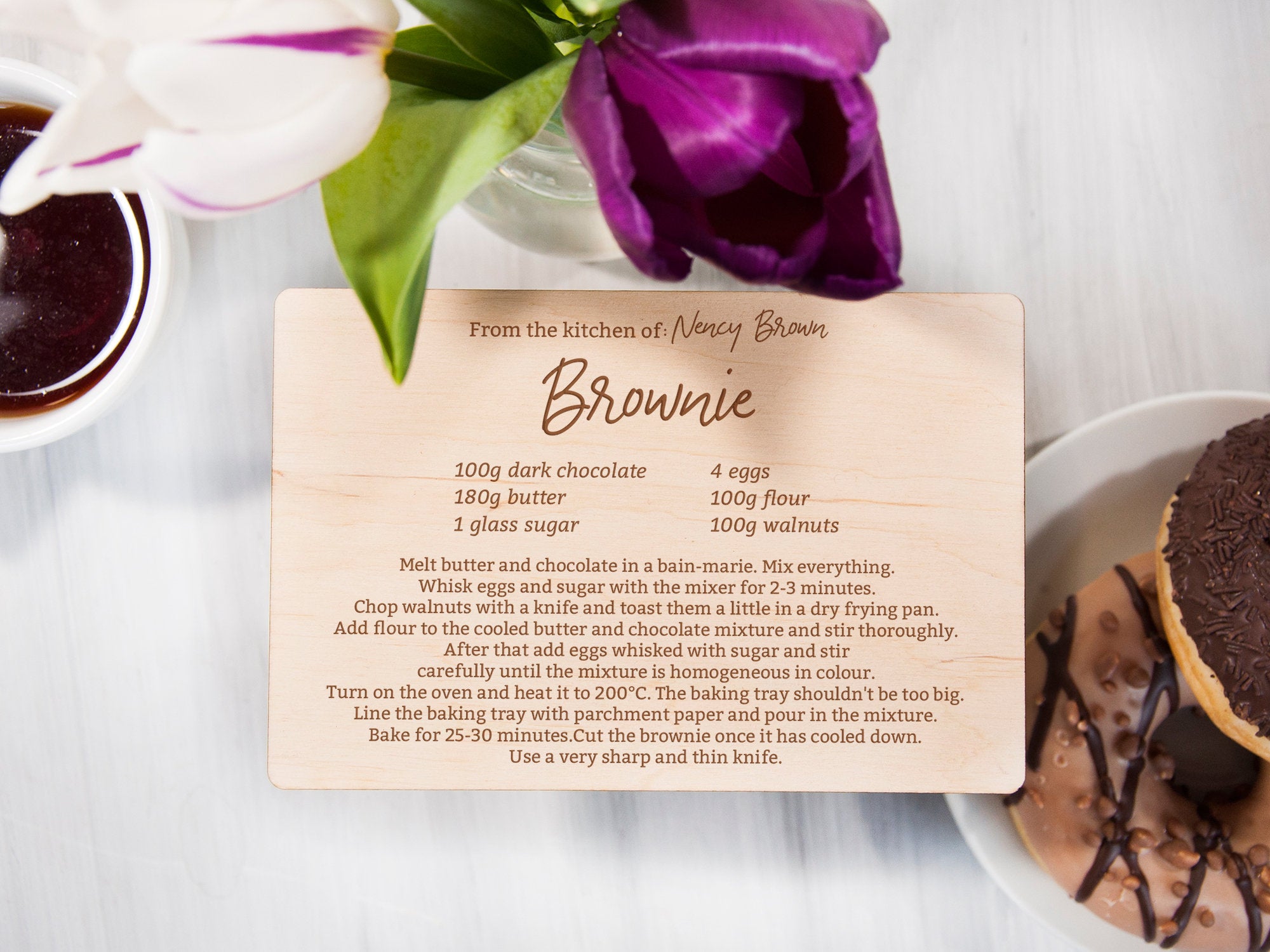 Wooden Recipe Cards - Mothers Day Gift for Mom