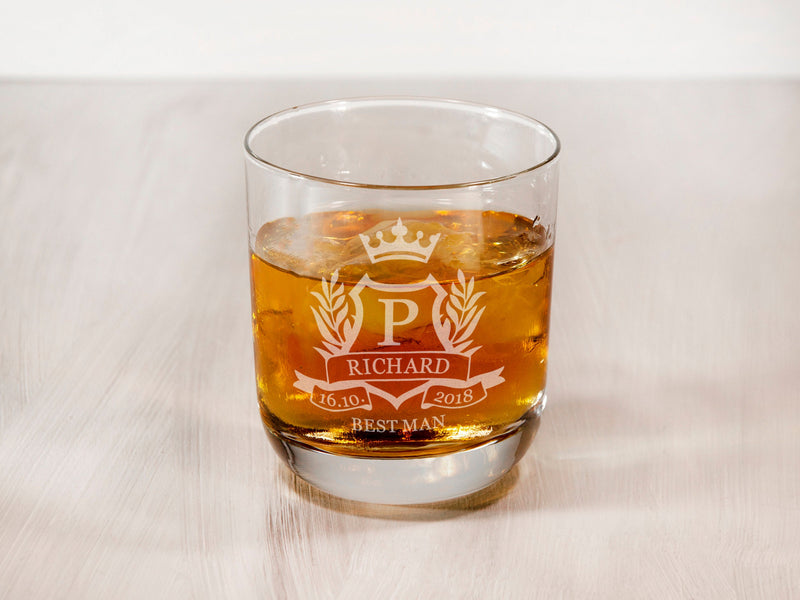 Whiskey Glass with Personal Engraving -  Best Man Wedding Gift