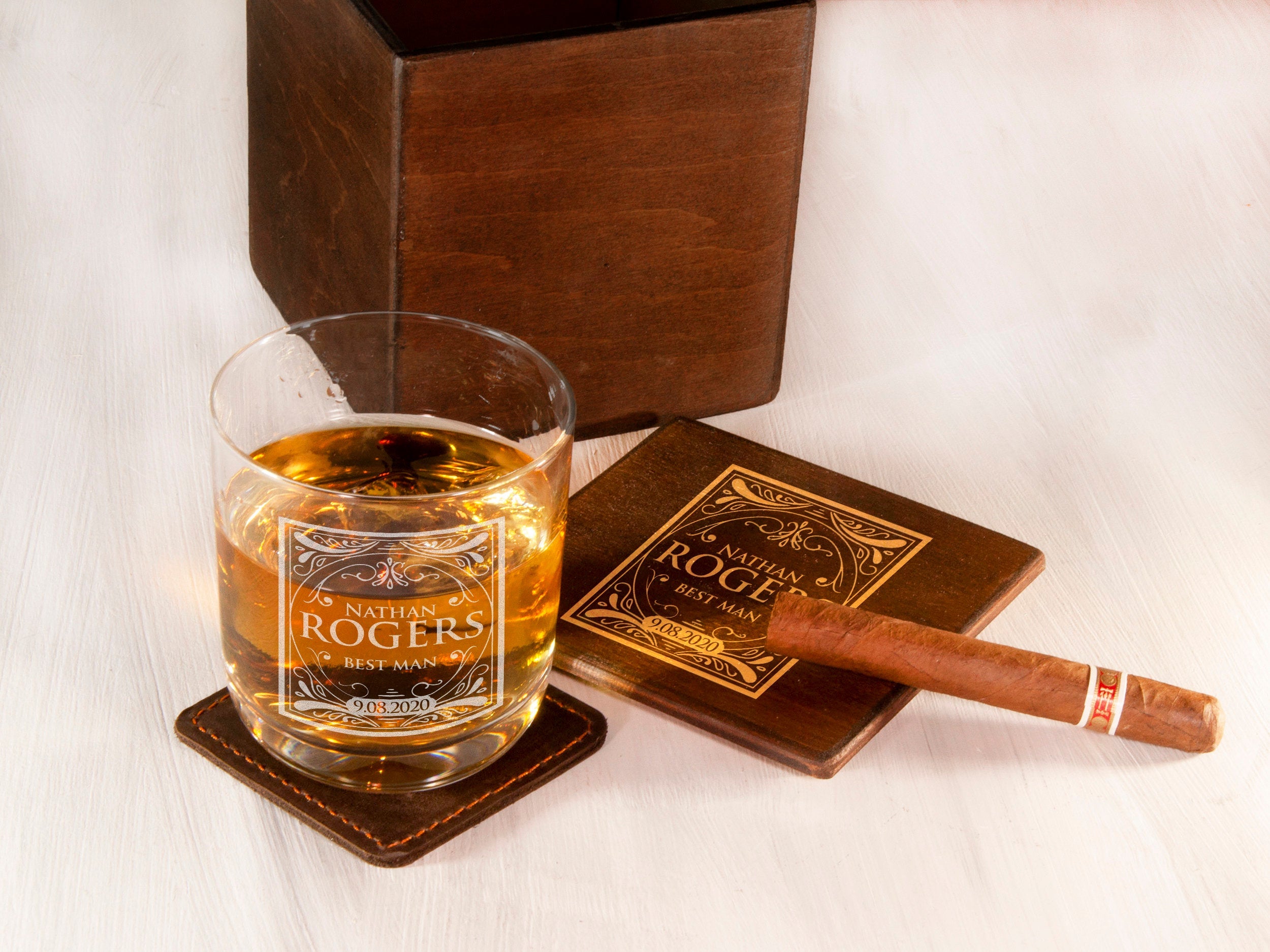 Personalized Gift for Him - Engraved Whiskey Glass for Husband