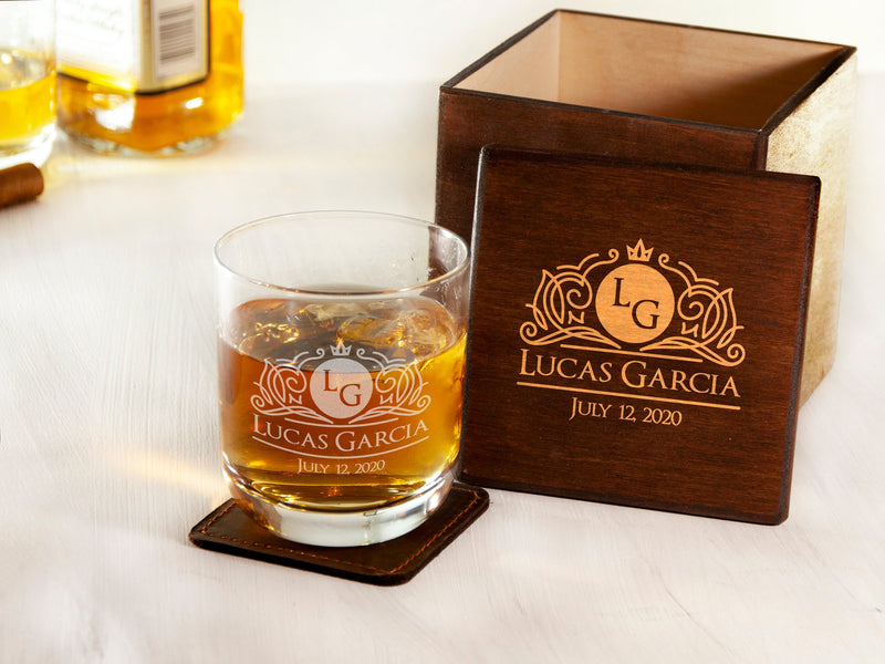 Personalized Gift for Him - Engraved Whiskey Glass for Husband