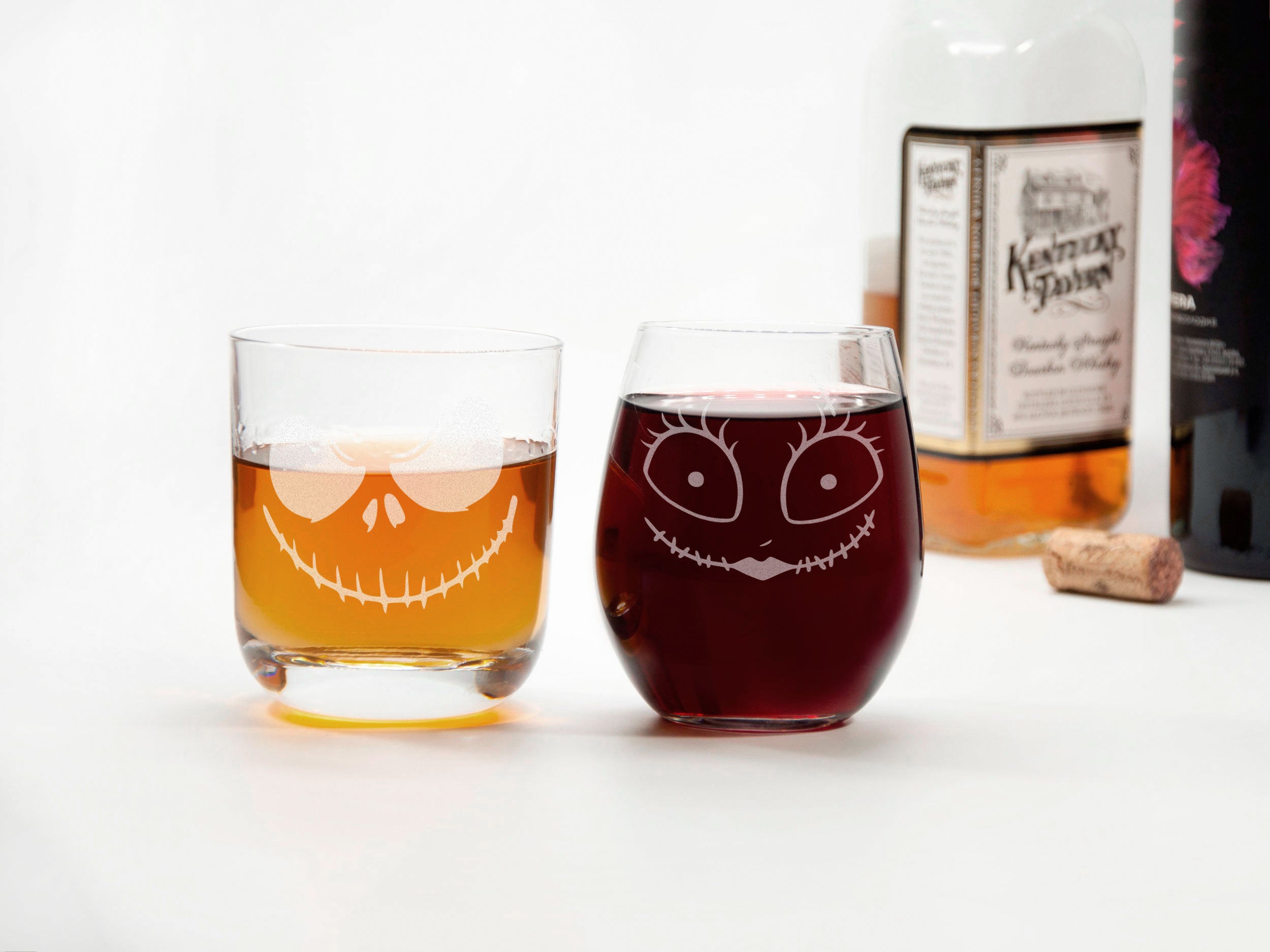 Halloween Wedding Toasting Glasses - Mr and Mrs Wedding Gifts