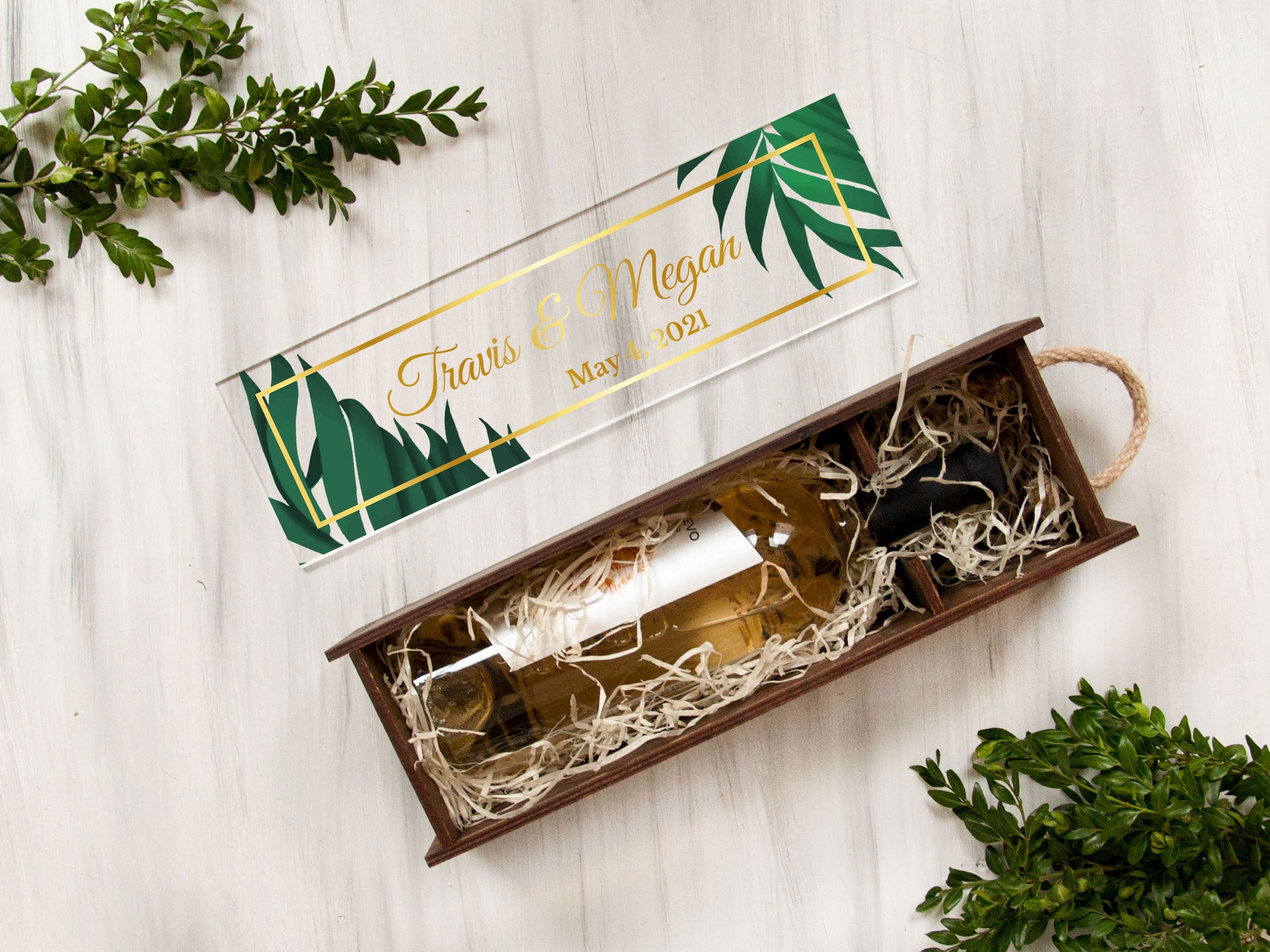 Tropical Wedding Wine Box - Wedding Wine Ceremony Box