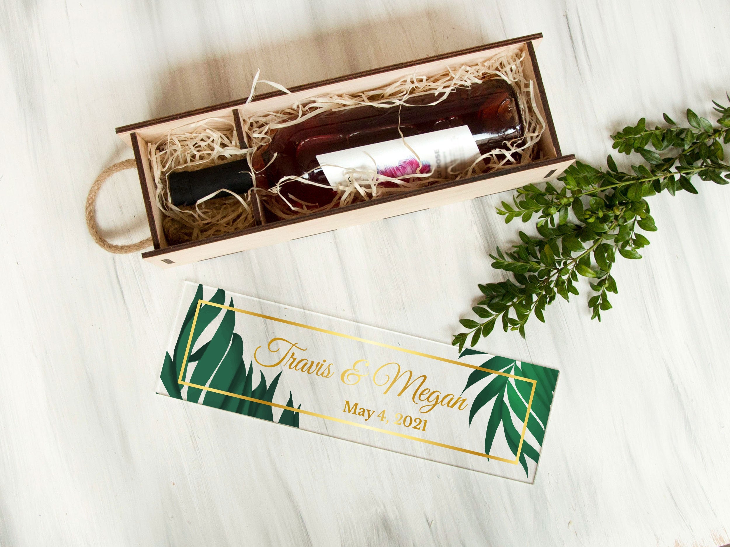 Tropical Wedding Wine Box - Wedding Wine Ceremony Box