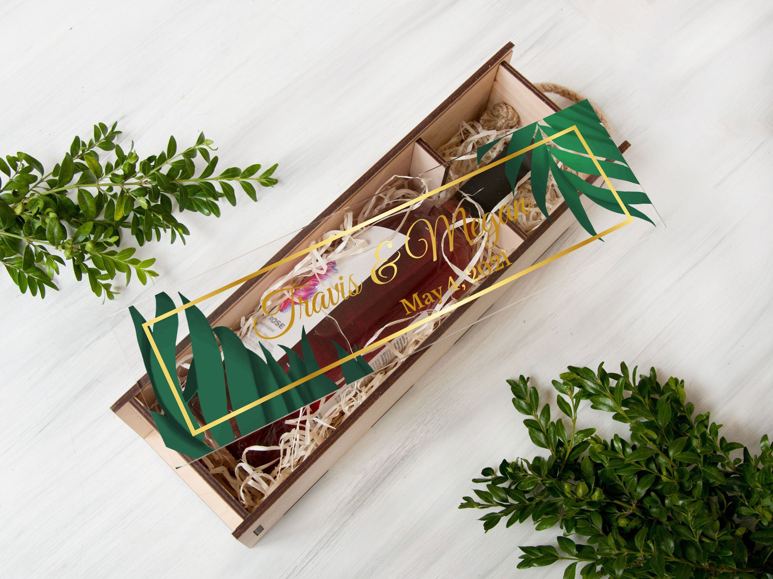 Tropical Wedding Wine Box - Wedding Wine Ceremony Box