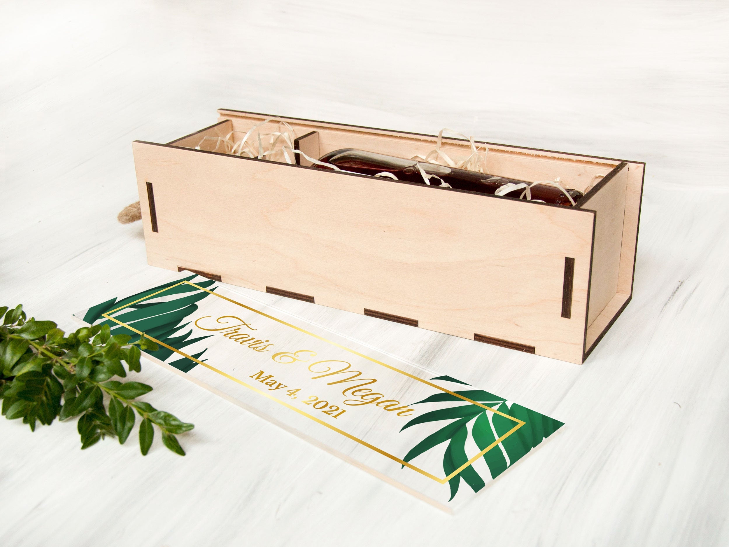 Tropical Wedding Wine Box - Wedding Wine Ceremony Box