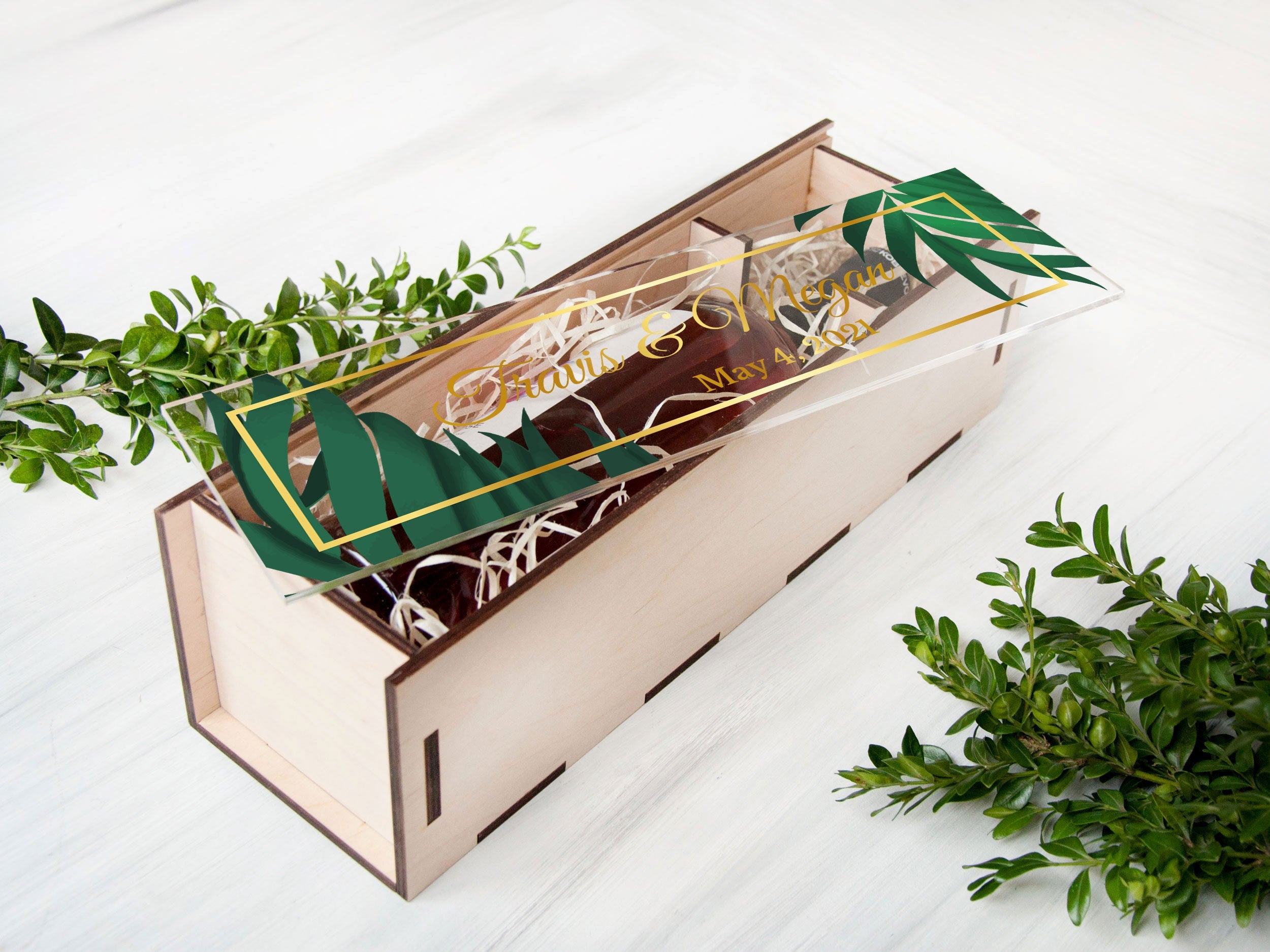 Tropical Wedding Wine Box - Wedding Wine Ceremony Box