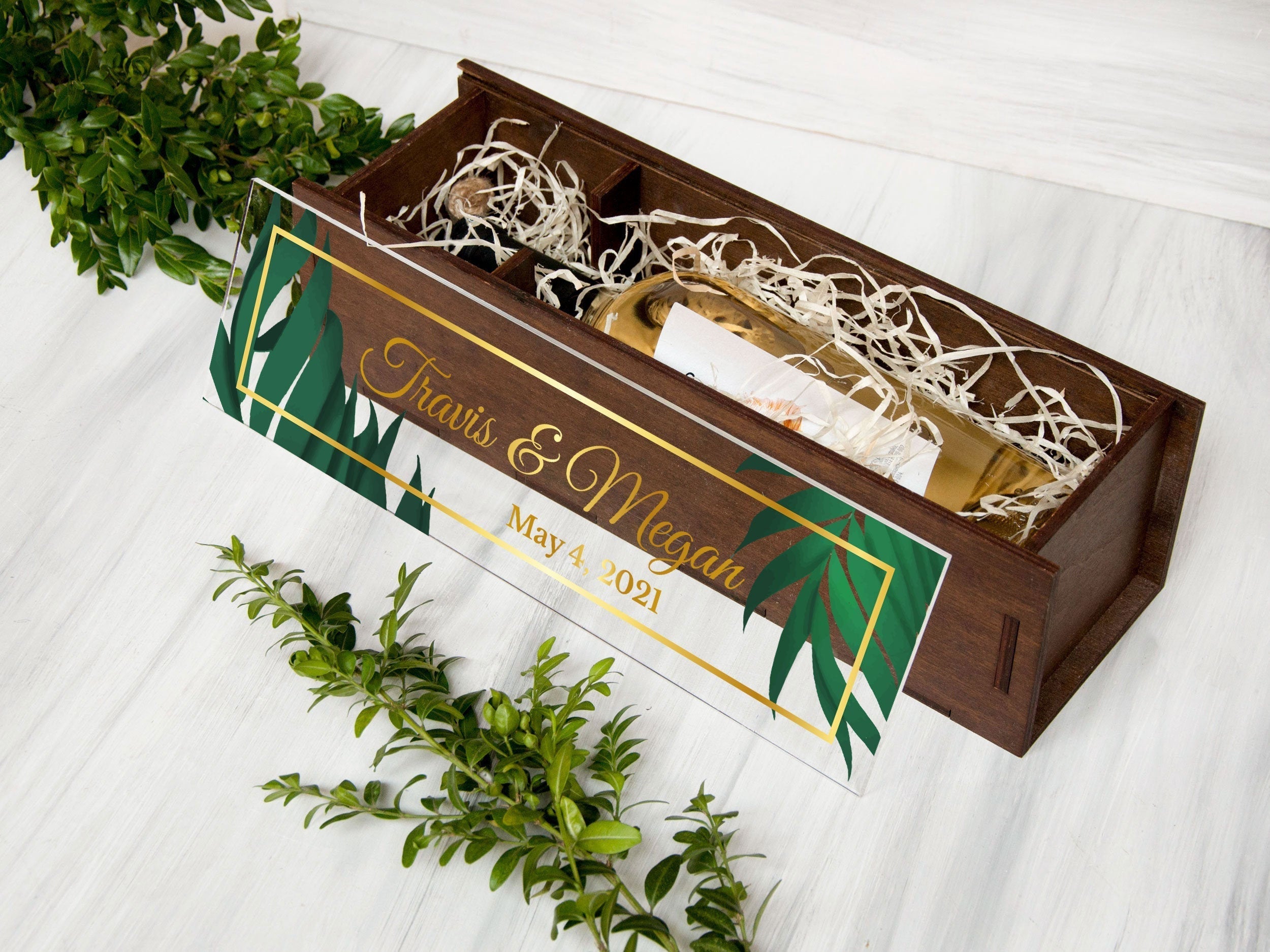 Tropical Wedding Wine Box - Wedding Wine Ceremony Box