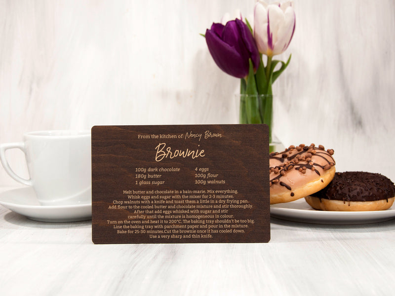 Wooden Recipe Cards - Mothers Day Gift for Mom