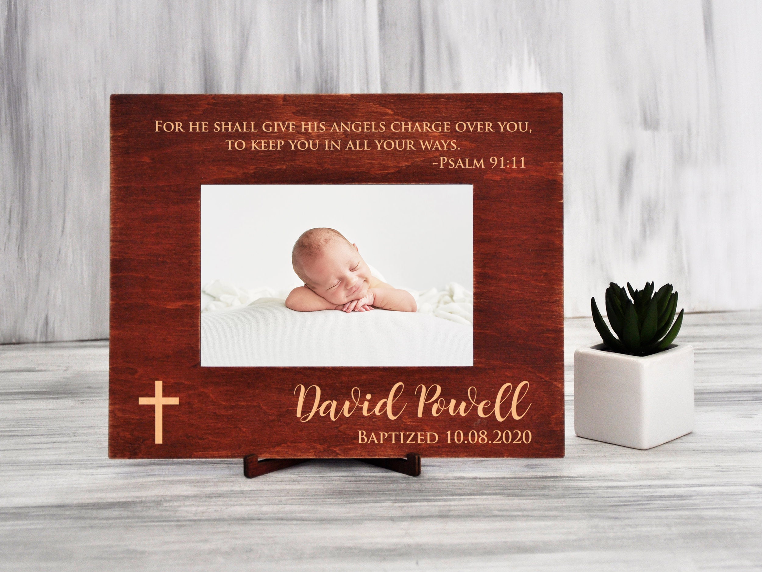 Personalized Baptism Picture Frame - Christening Gift for Baby