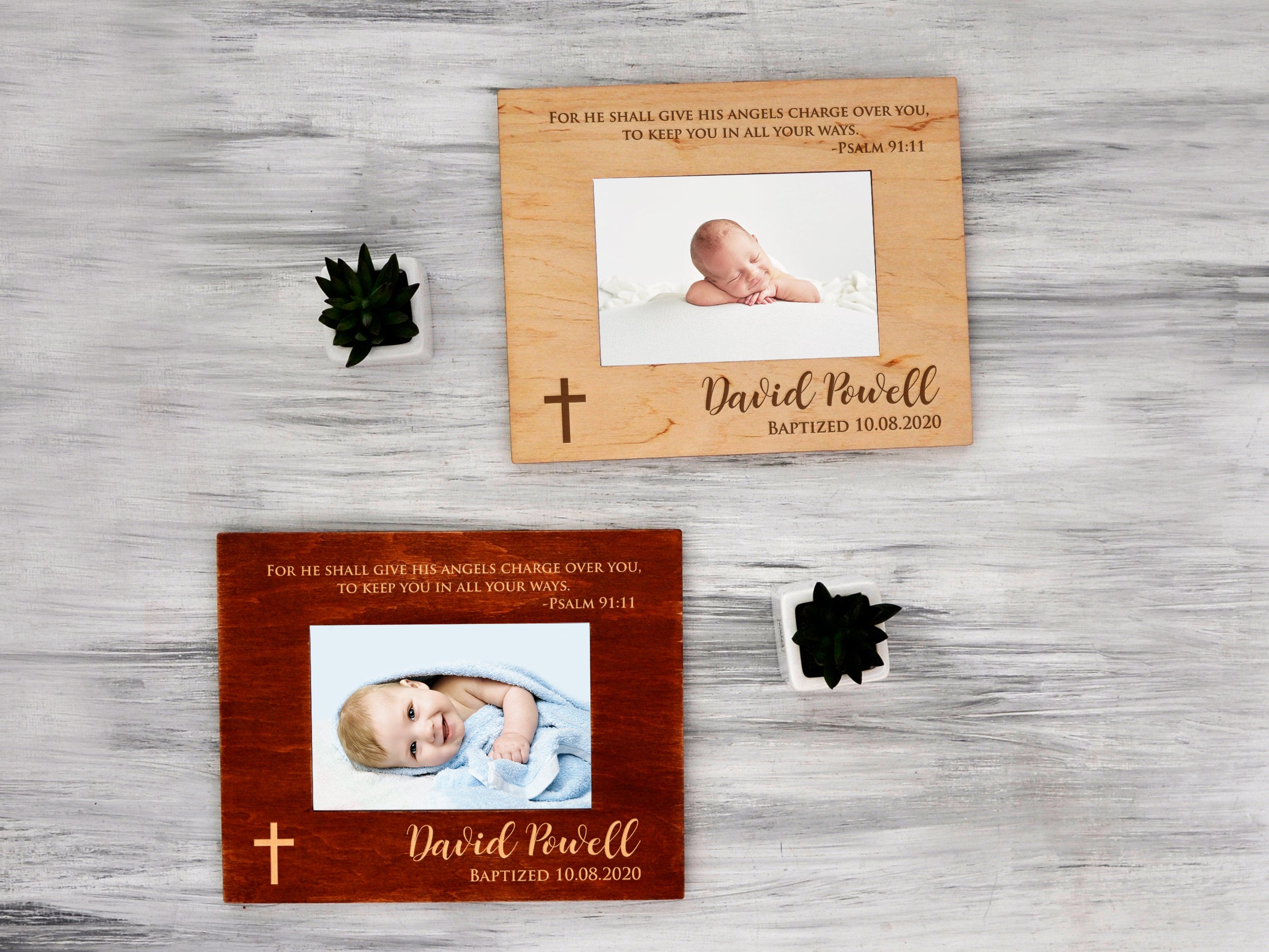 Personalized Baptism Picture Frame - Christening Gift for Baby