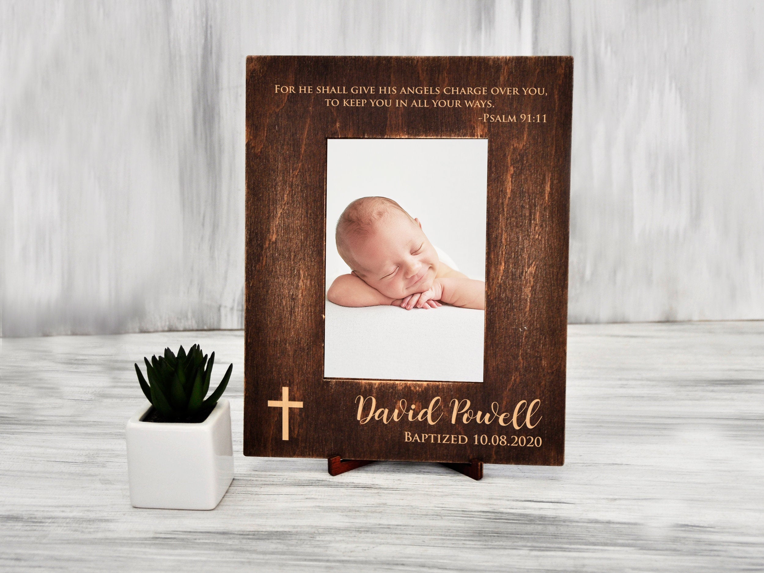 Personalized Baptism Picture Frame - Christening Gift for Baby