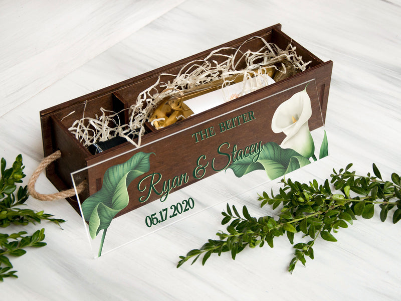 Wedding Wine Box - Greenery Wedding Wine Ceremony Box