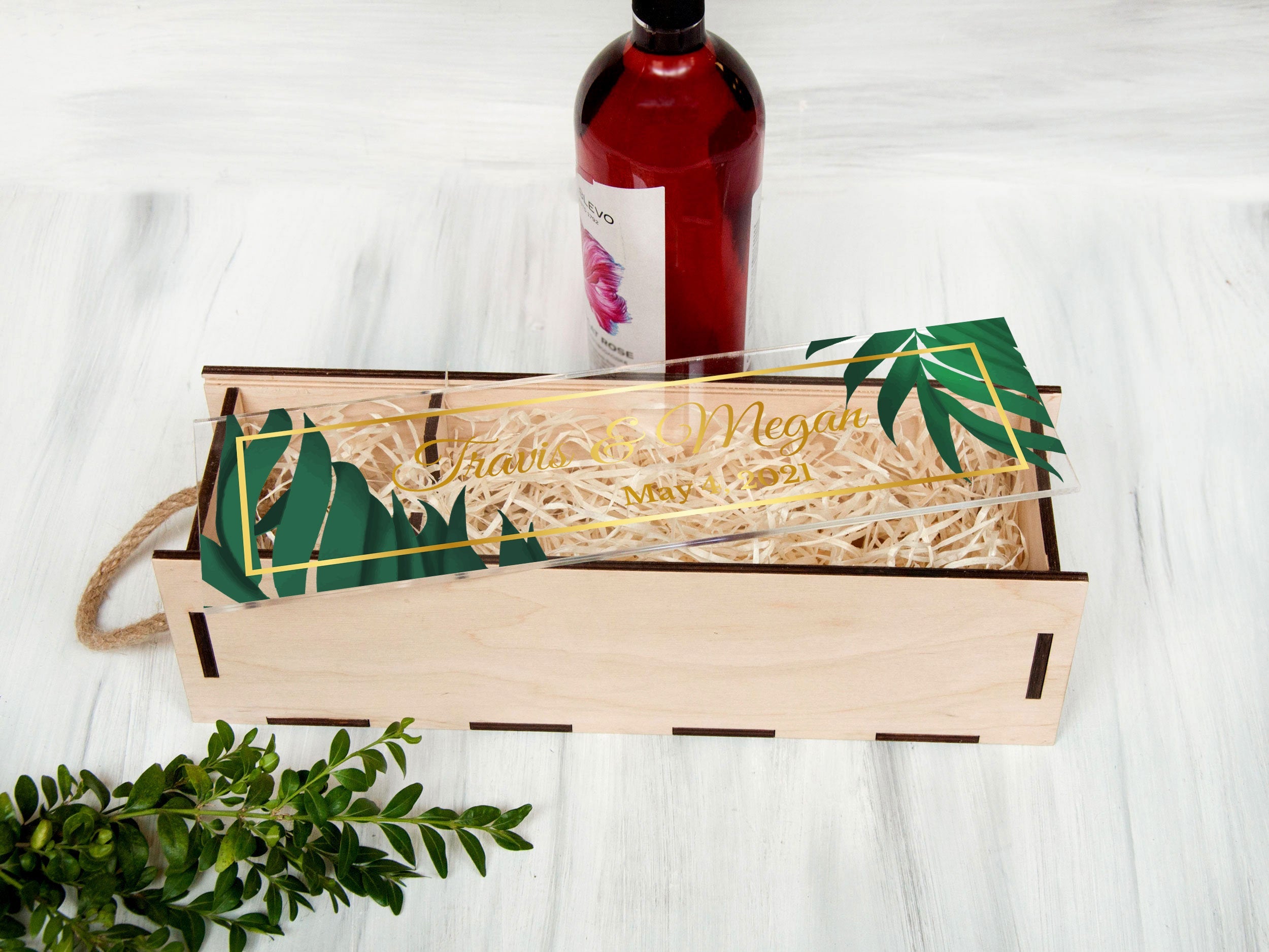 Tropical Wedding Wine Box - Wedding Wine Ceremony Box