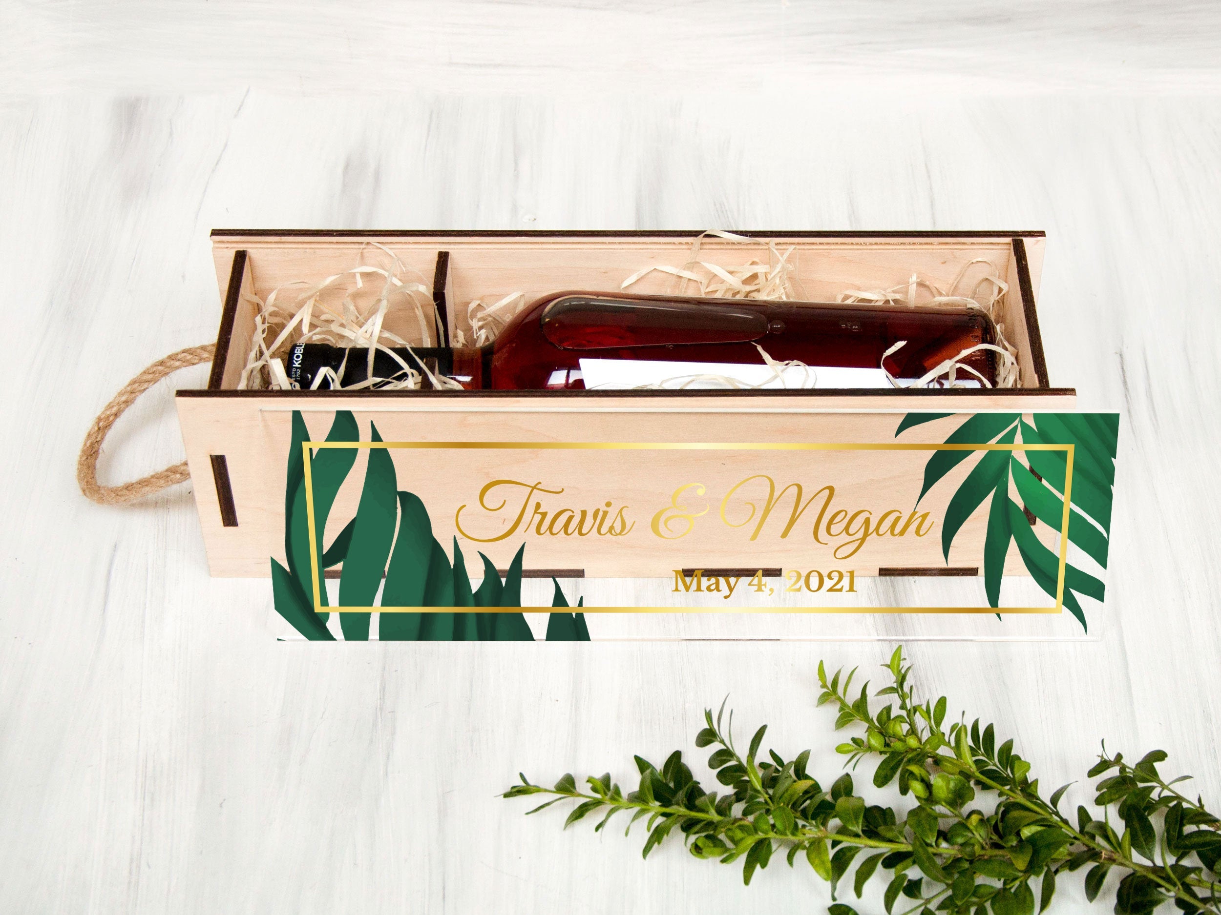 Tropical Wedding Wine Box - Wedding Wine Ceremony Box