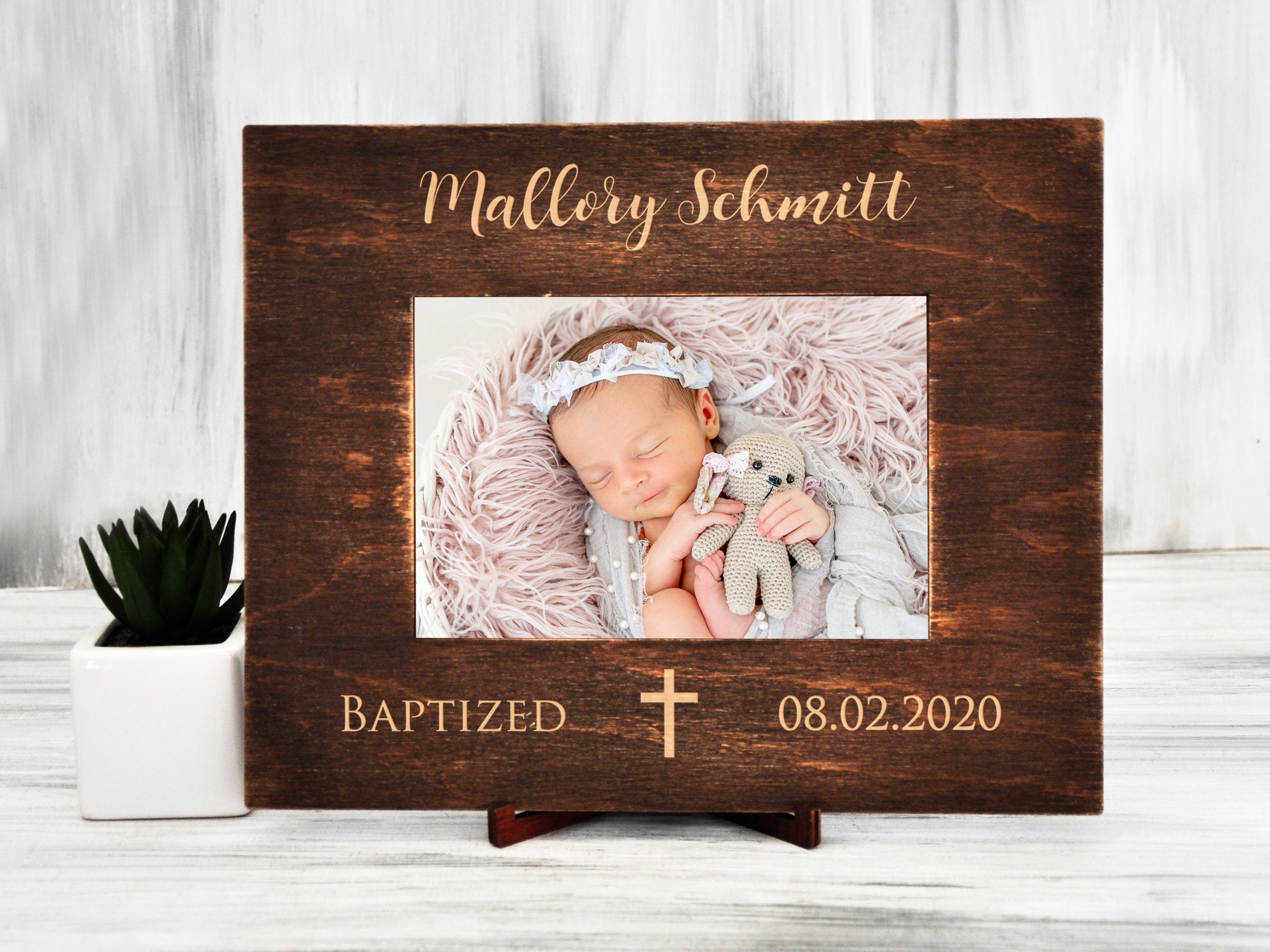 Baptism Gift for Girl - Personalized Picture Frame