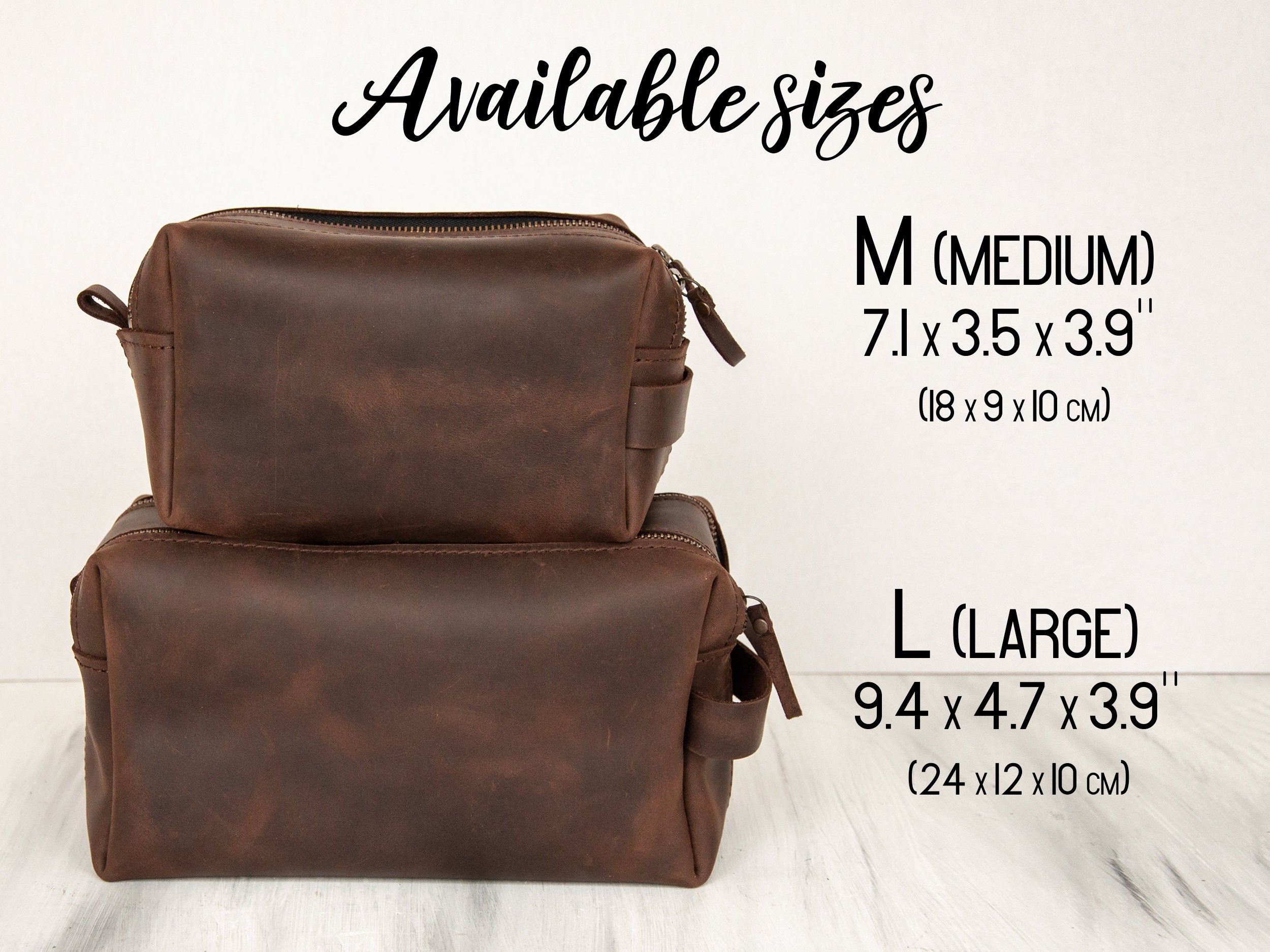 XL Personalized Leather Toiletry bag - Christmas Gift for Boyfriend
