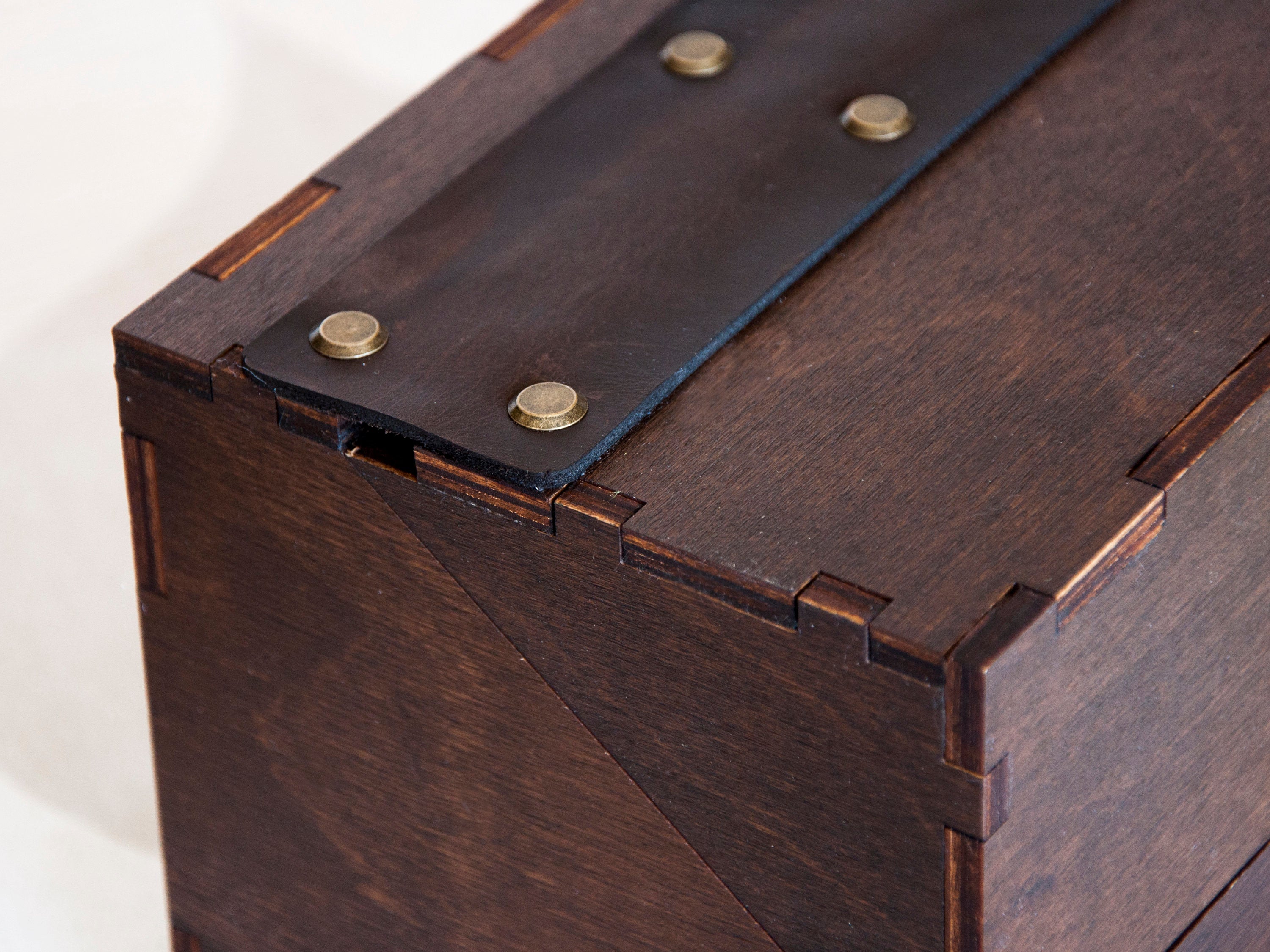 Wooden Recipe Box with Olive Branch Print - Housewarming Gift for Her