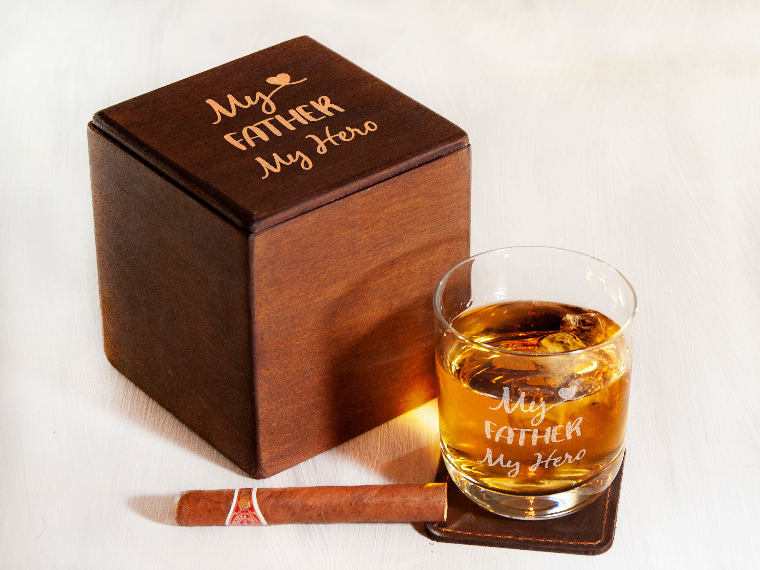 Fathers Day Gift - Whiskey Glass for Dad Birthday