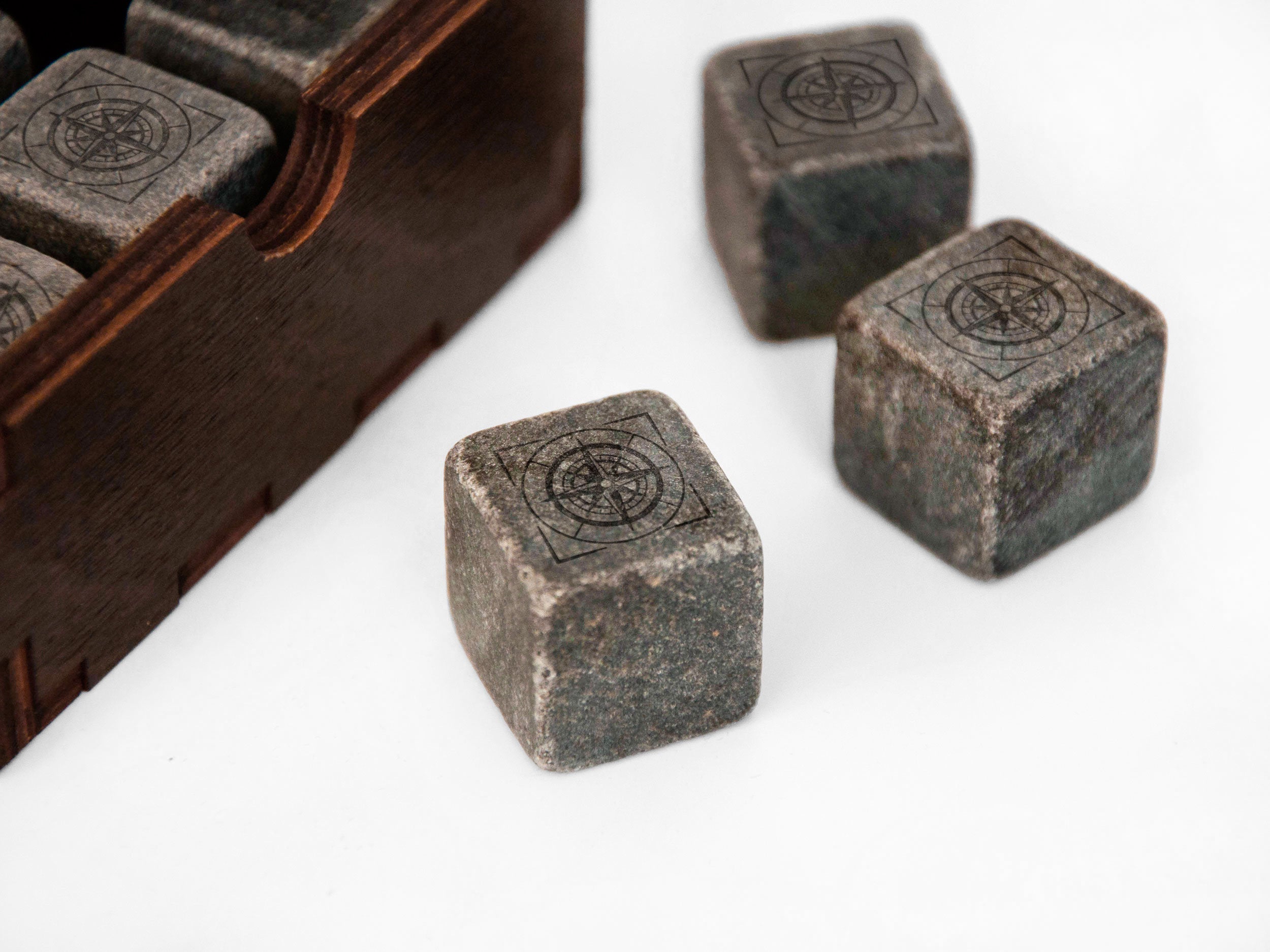 Engraved Whiskey Stones in Wood Box (optional) -  Groomsmen Gifts