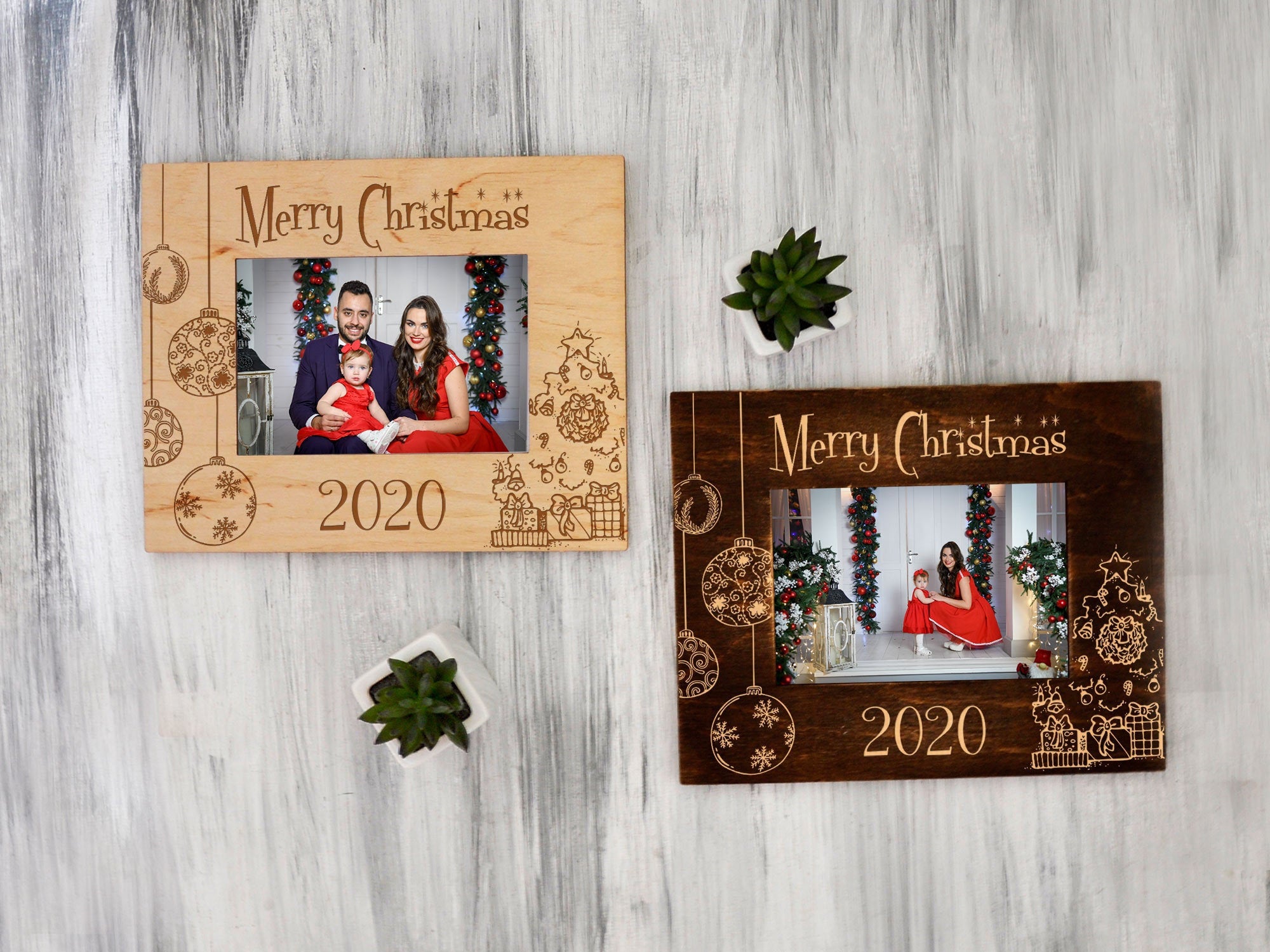 Christmas Frame Holiday Decor Engraved Picture Frame