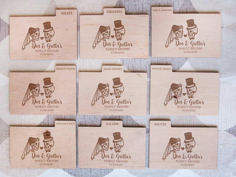 Wooden Recipe Box for Halloween Wedding - Gothic Wedding Gift