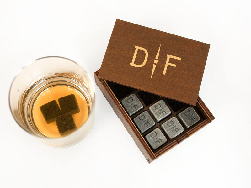 Engraved Whiskey Stones in Wood Box (optional) -  Groomsmen Gifts
