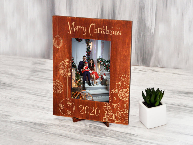 Christmas Frame Holiday Decor Engraved Picture Frame