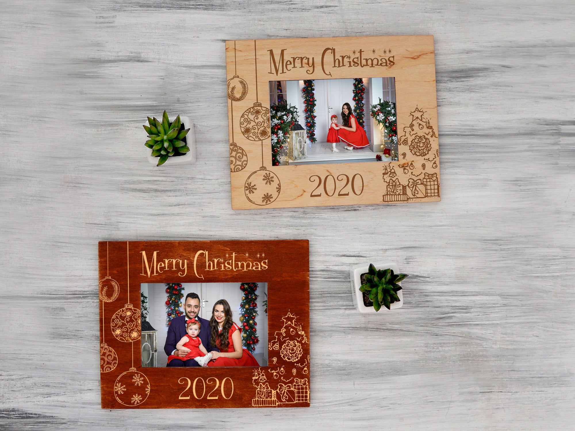 Christmas Frame Holiday Decor Engraved Picture Frame