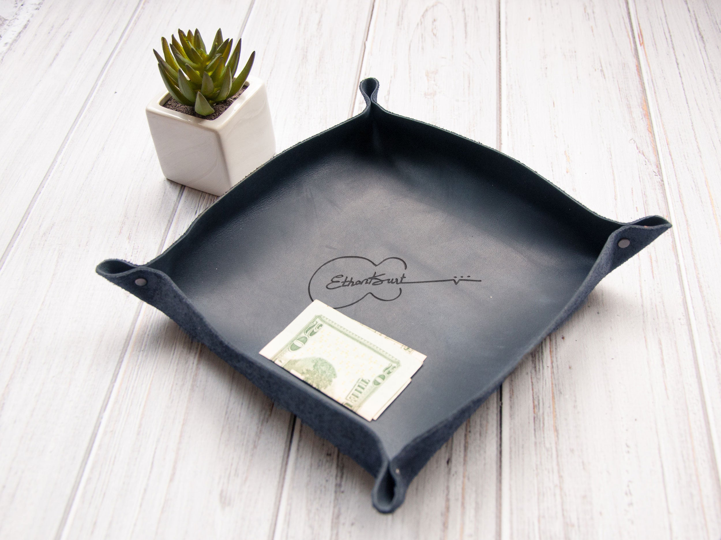 Genuine Leather Valet Tray - Christmas Gift for Dad